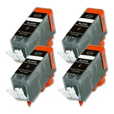 4 Pack Black Ink Cartridge  LED Chip for PGI-225BK MG5220 MG5320 MX882 MX892