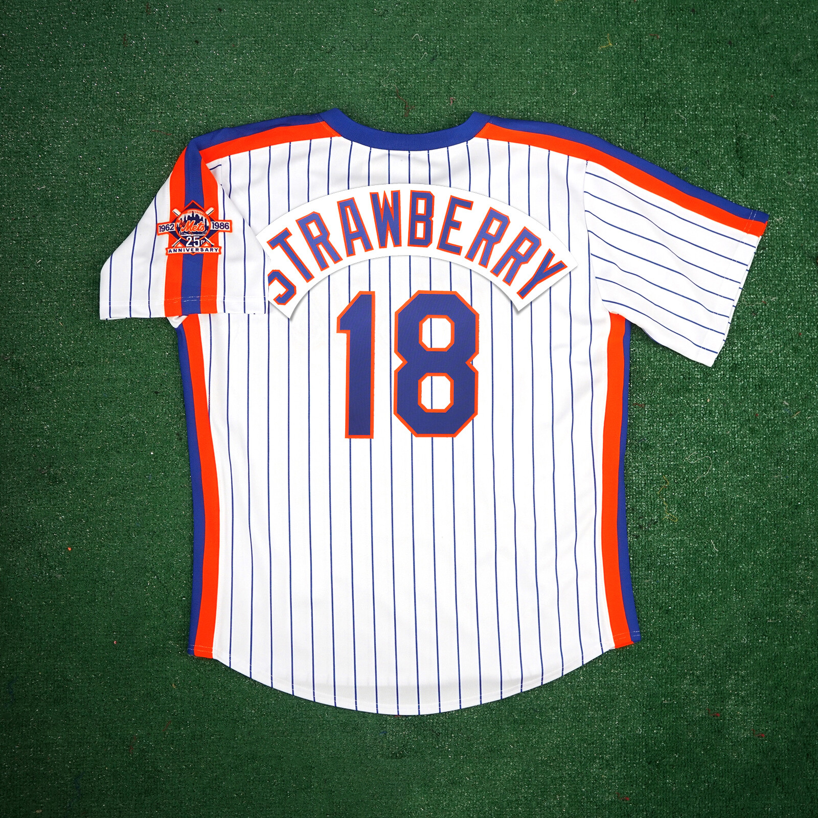 Darryl Strawberry 1986 New York Mets Home Cooperstown Men's Jersey w/  25th Patch