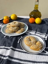 Sesame Cookies, Traditional Greek Olive Oil Cookies (16 oz)