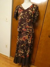 Adrianna Papelle 100 silk sequined with flattering sleeves size 12 evening suit