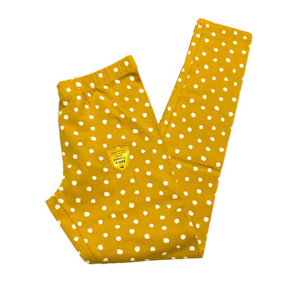 Cat & Jack Girls Size XXL 18 Pull-On Leggings Mustard Cream Dot