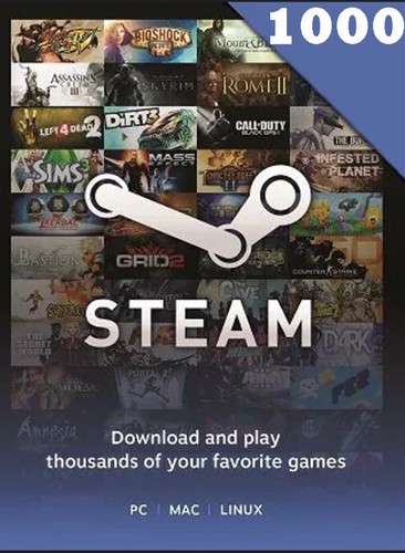 1000 ARS Steam Gift Card PC Prepaid Giftcard Game Card Game Gift Card 