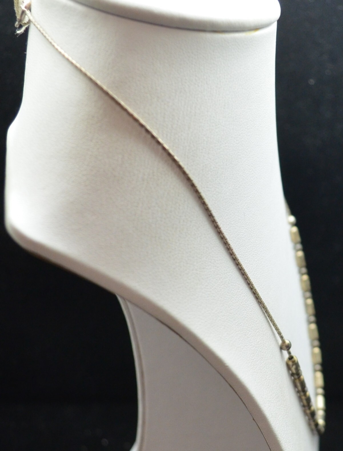 Sterling Silver Pretty Chain w/ Patterned Beads N… - image 2