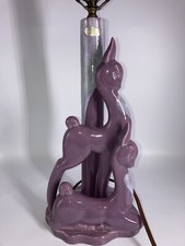 Royal Haeger Gazelle Lamp Dusty Purple Drip Glaze RARE Excellent