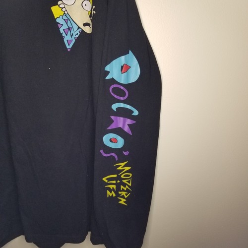 Nickelodeon langärmeliges grafisches Herren-T-Shirt schwarz Roccos Modern Life Größe XL - Bild 3 von 7