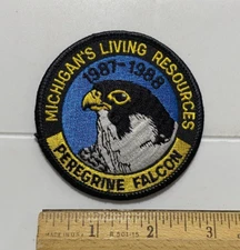 Michigan's Living Resources Peregrine Falcon 1987-1988 Round Embroidered Patch