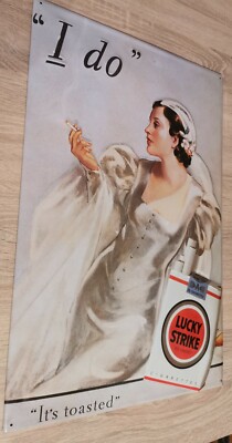 Lucky Strike Blechschild ''I Do'' 40x60cm, gebraucht, selten