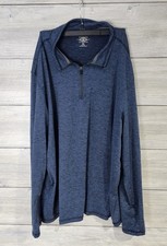 G.H Bass  Co. Mens Blue Long Sleeve 1/4 Zip Pullover Shirt Size XL