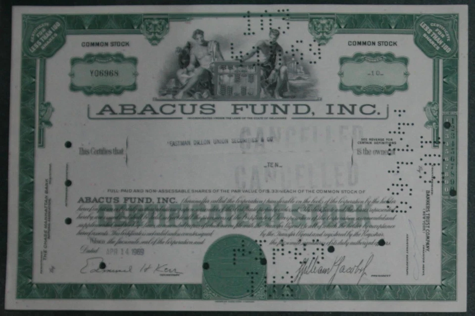 Abacus Fund, Inc. 1969 10 Shares - Bild 1 von 1