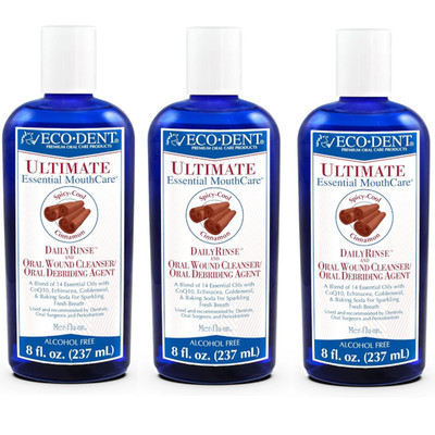 Ecodent Ultimate Essential Mouthcare Spicy-Cool Cinnamon 8 fl.oz Each (Pack of 3