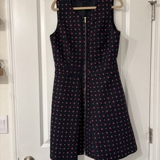 Tommy Hilfiger Dress Size 10 Navy Red White Full Zip Professional Business