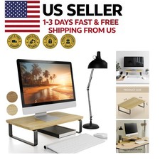 Wood Monitor Stand Riser Ergonomic Desk Shelf for Laptop Computer