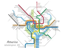 Washington DC Metro Map Wall Art Poster Premium Quality Fine Art Print