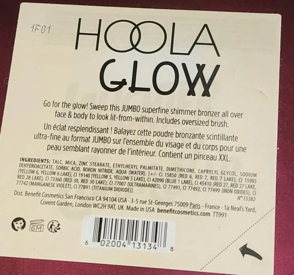 Benefit Cosmetics Hoola Glow Bronzer JUMBO Size with Brush .56oz double size - Image 3 of 4