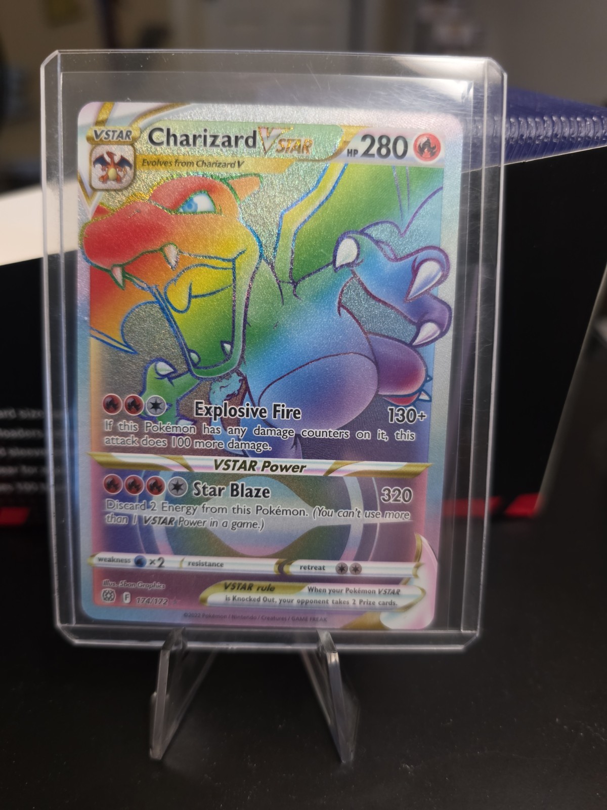 Pokemon TCG Charizard VSTAR (Secret) 174/172 Brilliant Stars Rainbow Rare - NM