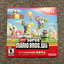 New Super Mario Bros. Wii (Nintendo Wii, 2009) Game Disc and Sleeve Tested