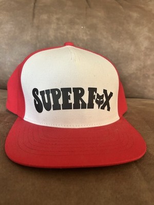 Fox Racing  superfox  Red And White Adjustable flat brim.