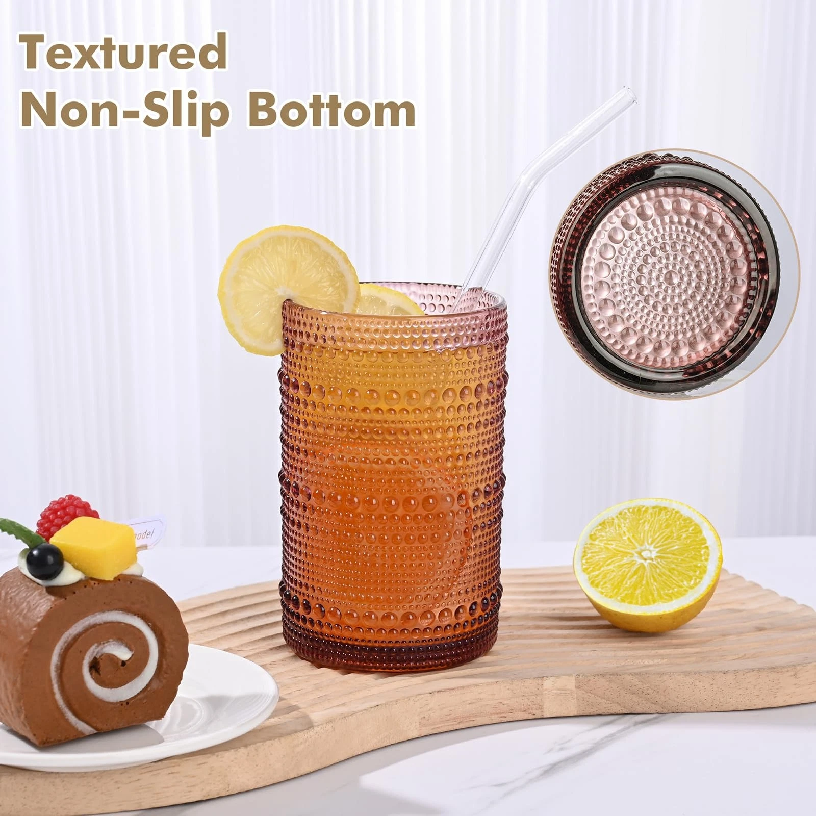 ZMOWIPDL Vintage Hobnail Drinking Glasses