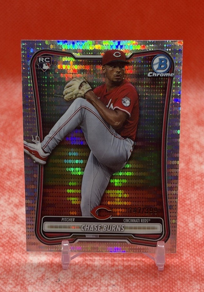 2026 Bowman Chrome Chase Burns RC Pulsar Refractor /399 #27 Cincinnati Reds