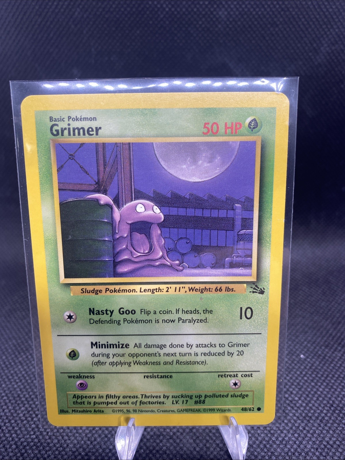 Pokémon TCG Grimer Fossil, Card 48/62, Common, Near Mint Condition