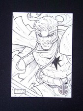 2025 Topps Chrome Deadpool James O'Reilly Captain Marvel Sketch Artist Auto 1/1