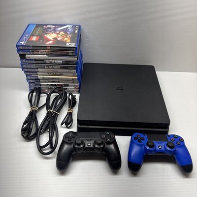Sony PlayStation 4 Slim 500GB Gaming Console with 2 Controller + 12 Games & Cord