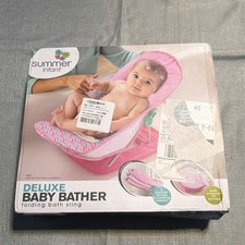 Summer Infant Deluxe Baby Bather Folding Bath Sling, Pink/Multicolor