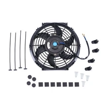 10" Black Slim Fan Push Pull Electric Radiator Engine Cooling 12V Mount Kit