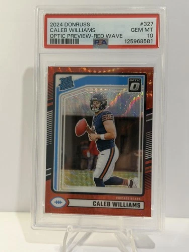 2024 Panini Rated Rookie Caleb Williams Optic Preview Red Wave Psa 10 (RC)