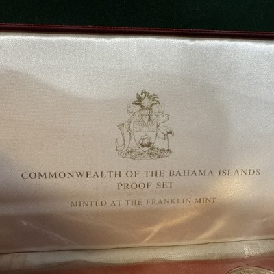 1972 Bahamas 9-Coin Proof Set – 2.87 oz Silver – Franklin Mint