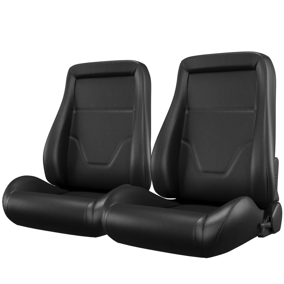 Pair Bucket Seats with Slider Kit for Chevy Chevelle Monte Carlo Corvette 60-79 - Image 2 of 4
