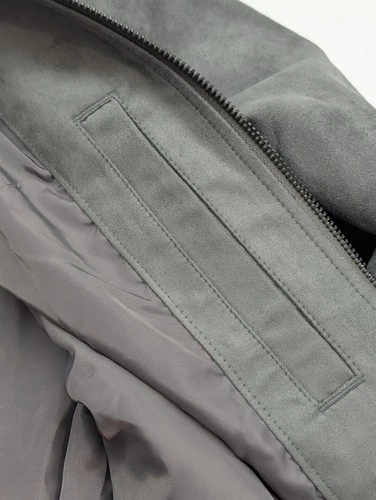 ​Banana Republic Mens Vegan Faux Suede Bomber Jacket Charcoal Gray Medium image 13
