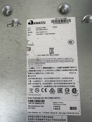 Cisco WS-C2960X-48FPS-L 48-Port PoE+ 740W 4xSFP Catalyst 2960-X