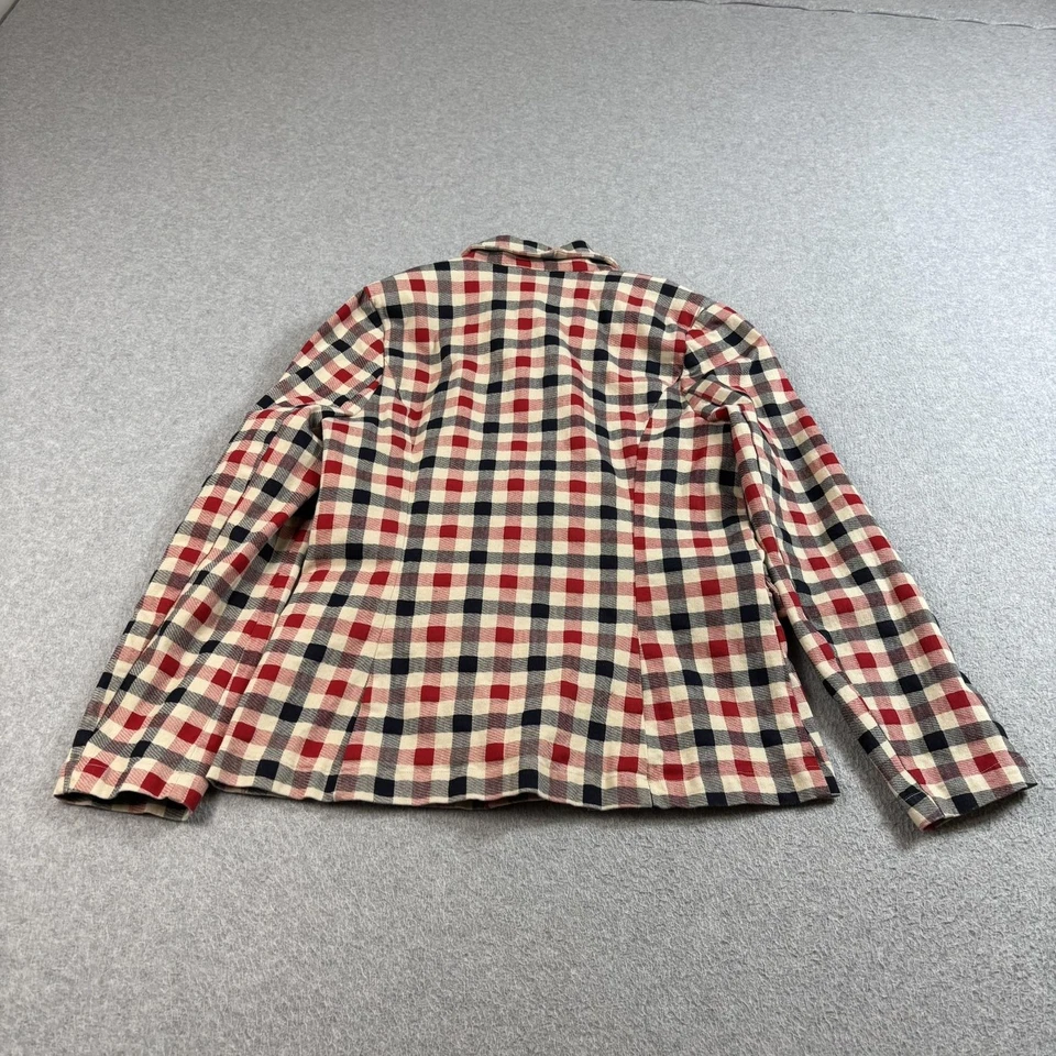 Blazer de fábrica inglesa para mujer grande rojo a cuadros chaqueta de guinga Academia Heritage Foto 2 de 4