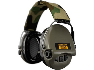 Sordin Supreme Pro X Electronic Ear Muffs with LED Light Gel Ear Cups Green