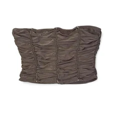 Brown Sparkly Ruched Cropped Tube Top Size Small