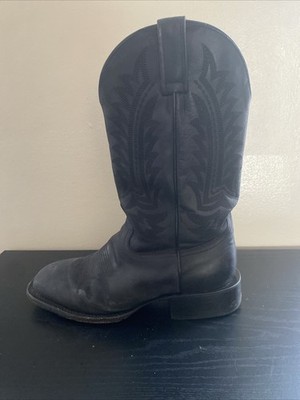 J.B. Dillon Men's Size 9 D US Black Leather Squared Toe Western Boots JBRC3211