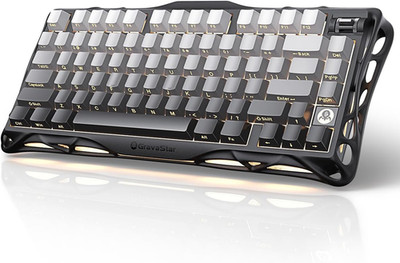 Gravastar Mercury K1 75% Mechanische Gaming-Tastatur, Exoskelett-Design Aus Alum