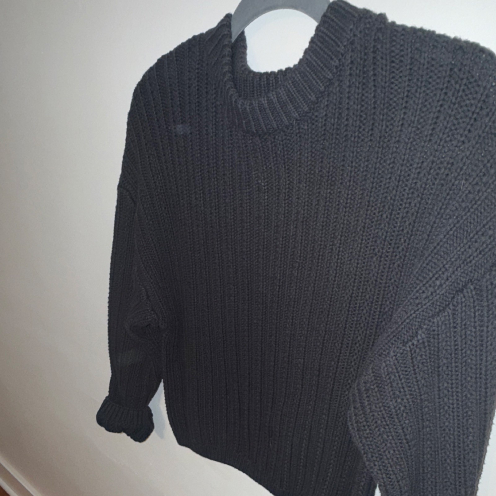 Universal Thread Black Ribbed Knit Pullover Sweat… - image 2