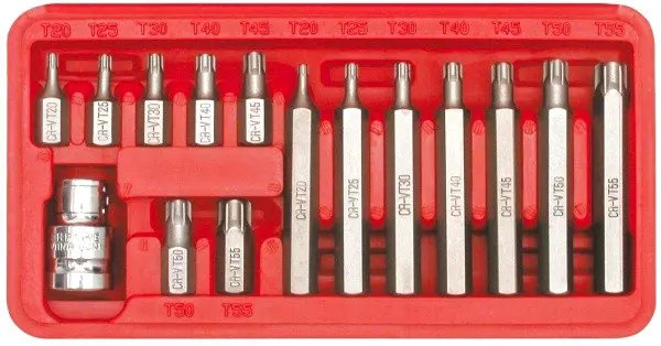 Vorel Torx E Profil Bitsatz Nuss Einsätze Ratsche Bit Set 15 Tlg - Bild 2