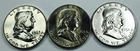 *MIXED DATES FRANKLIN HALF DOLLAR LOT* *3 COINS* NR #P2551