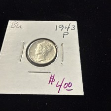 1943P Mercury 10c Classic Dime Coin