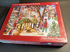 Vermont Christmas 1000 pc Jigsaw Neighborhood Nativity Sealed but dented