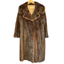 Vintage Schulman Furs Mink Coat Brown Full Length 22 PTP Shawl Collar USA