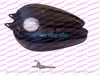 BSA BANTAM D1 D3 SCHWARZ STAHL BENZINTANK + DECKEL HAHN / PASSEND FÜR