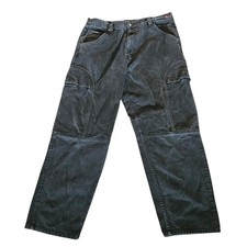 Vintage Fubu Jeans Mens 40x33 Blk Y2K Baggy Cargo Grunge Hip Hop Denim Wide Leg