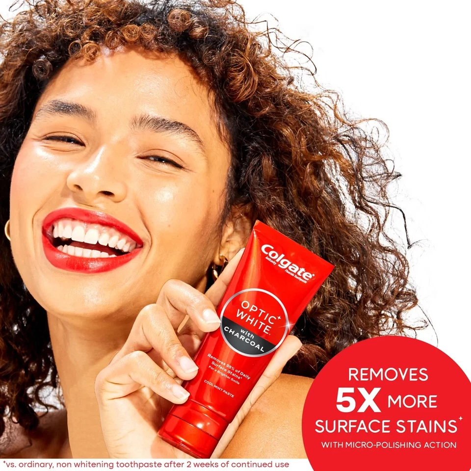 Colgate Optic White Toothpaste with Charcoal Cool Mint - 119g - USA IMPORT - Image 3 of 4