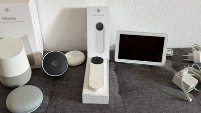 Google Smart Home Set: Nest Hub,Home Speaker,Home Mini,Nest Doorbell & Nest Cam