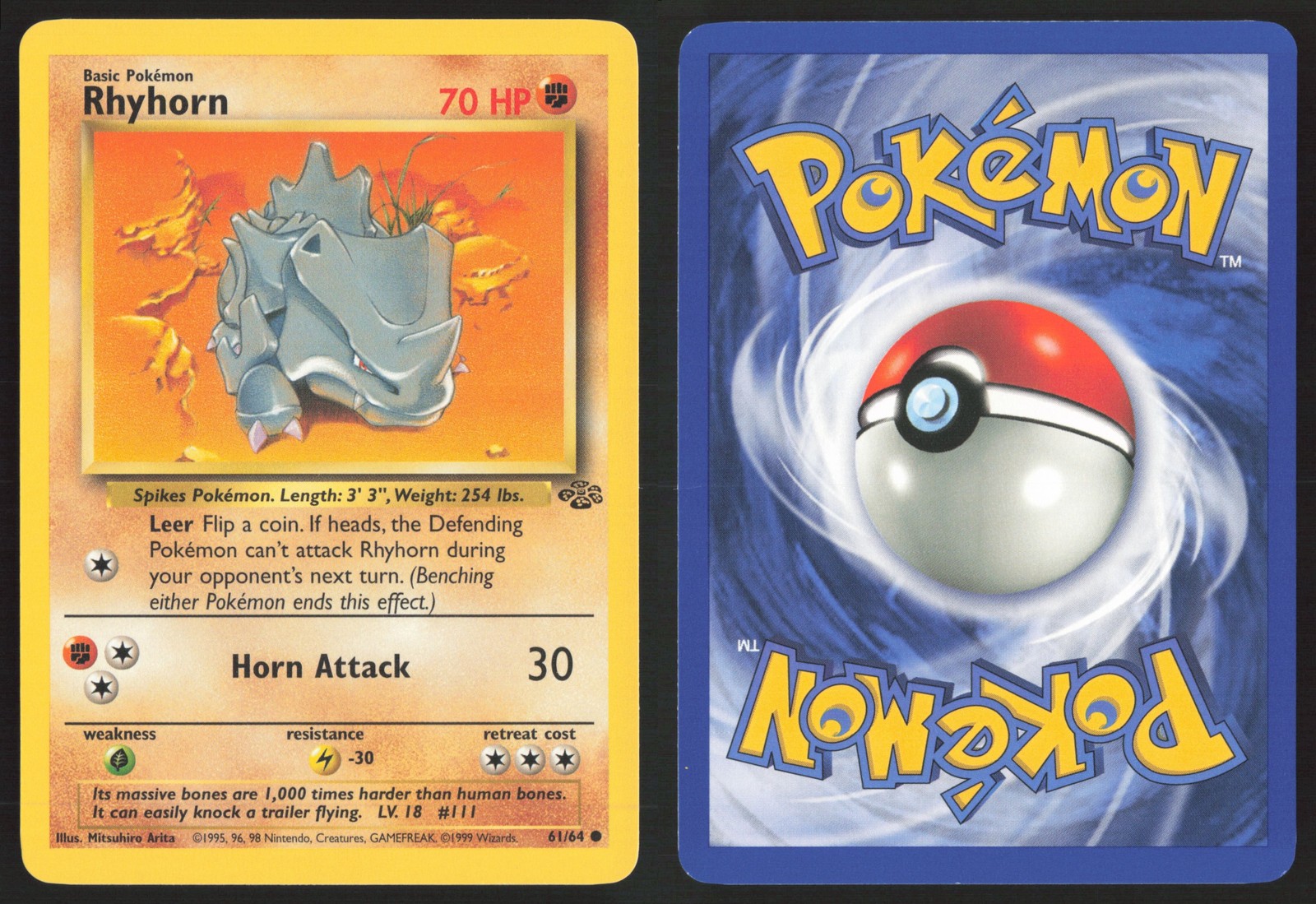Pokemon TCG | Rhyhorn 61/64 | Jungle Common | Near Mint