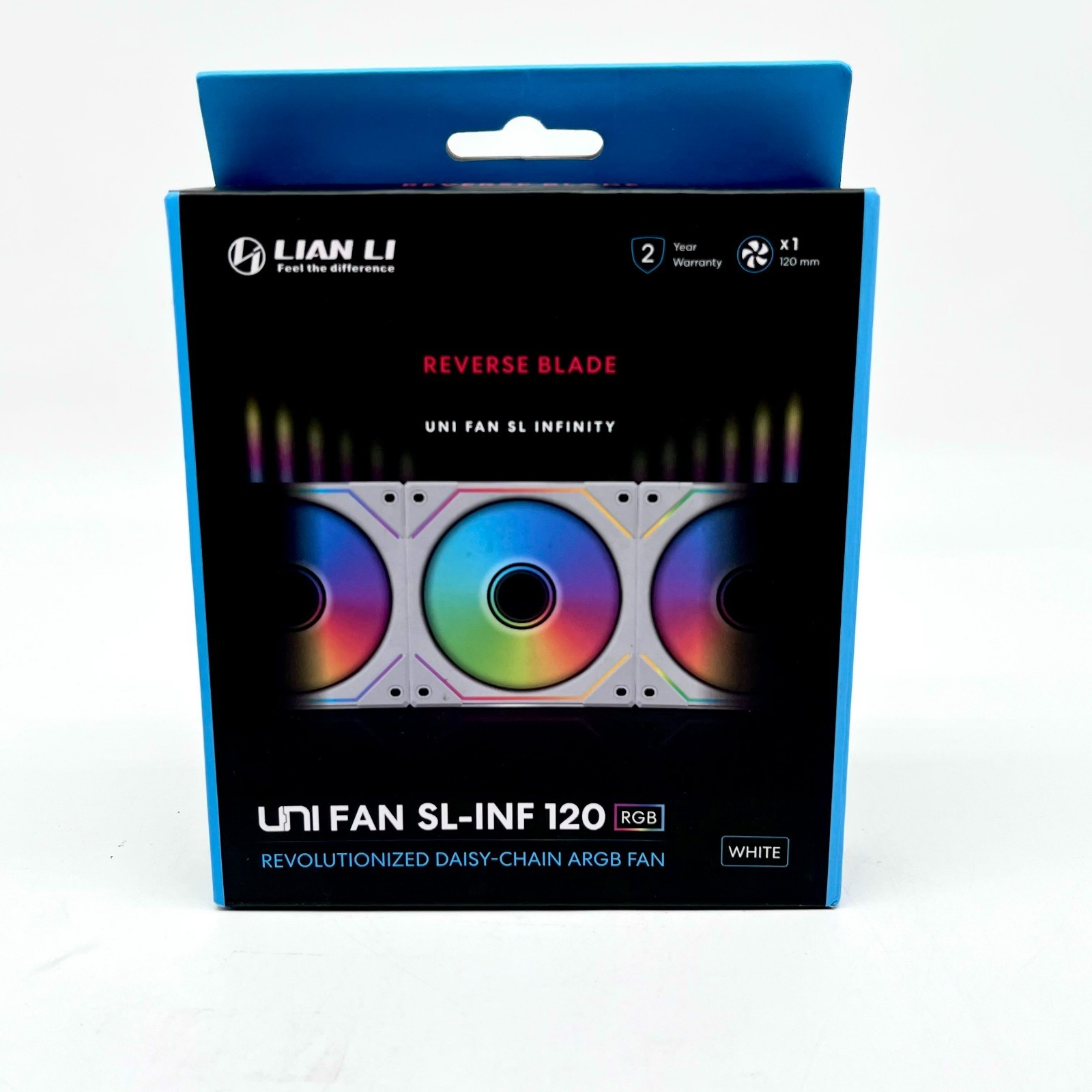 Lian Li Uni Fan SL Inf 120 Revolutionized Daisy Chain ARGB Fan - White- NEW